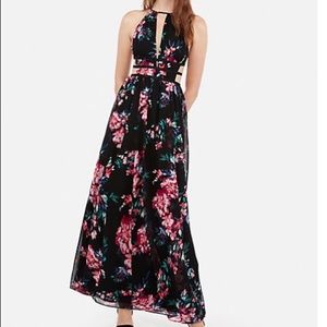 NWT EXPrESS floral print strap cut out maxi dress